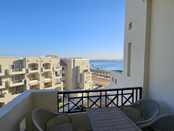 Balcony overlooking the pool in El Andalous Sahl Hasheesh
